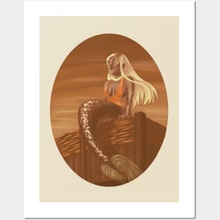 Golden Mermaid Posters and Art